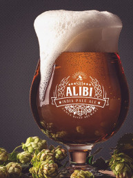 craft beer logo design Alibi IPA