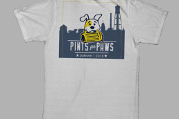 event brand design pints for paws t-shirt