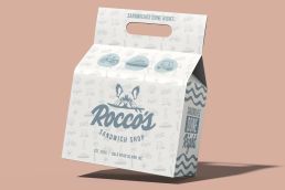 restaurant brand design Roccos sandwich shop